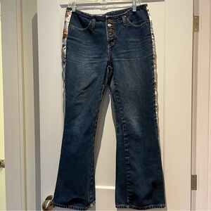 Vintage 90s 100% Cotton Low-Rise Flared Jeans with Winnie the Pooh Detailing